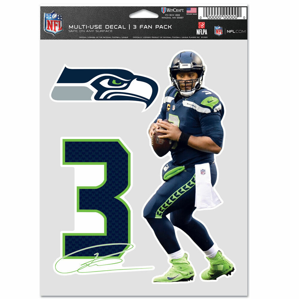 Seahawks Wilson 3 Pack Multi-use Decals
