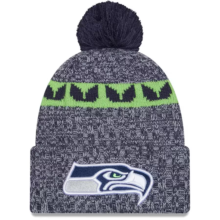 Seattle Seahawks VERTICAL WORD BEANIE Grey-Royal