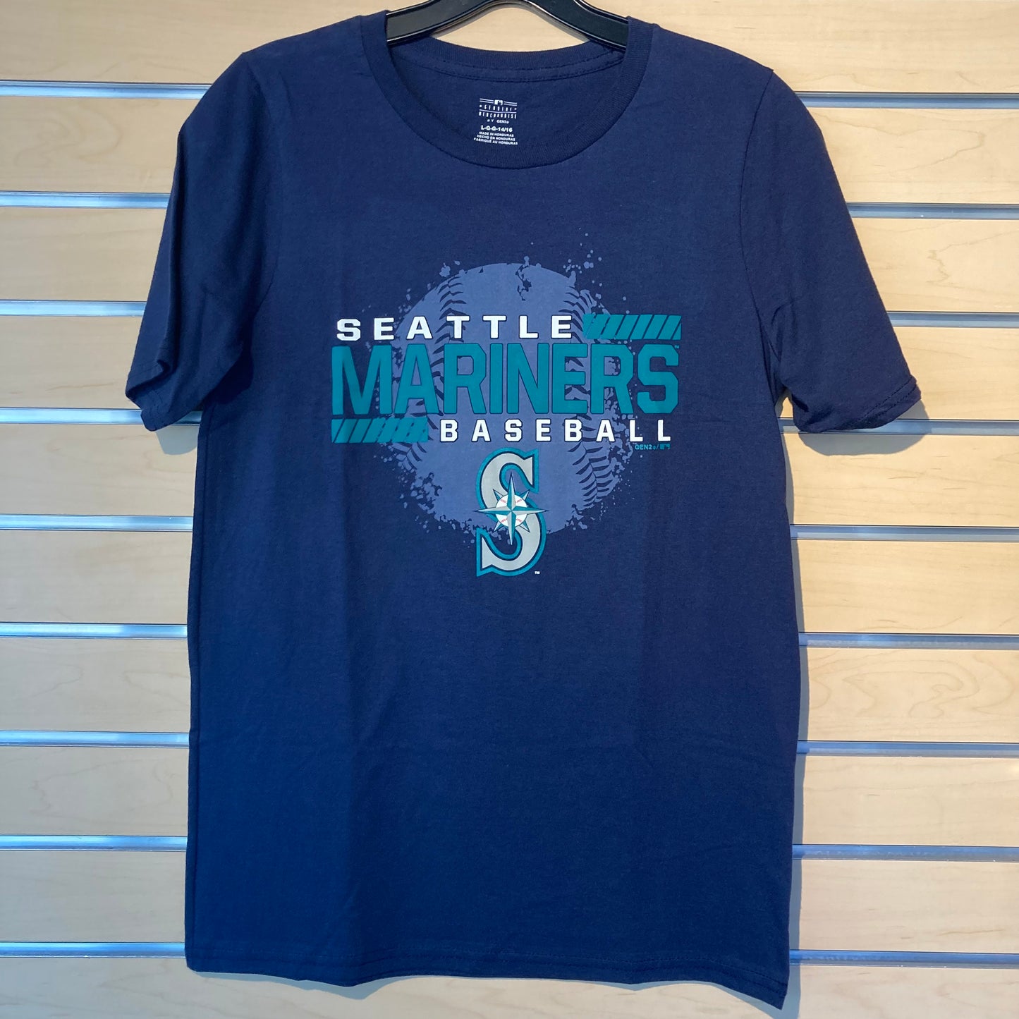 Youth Mariners Knuckle Ball Navy Shirt