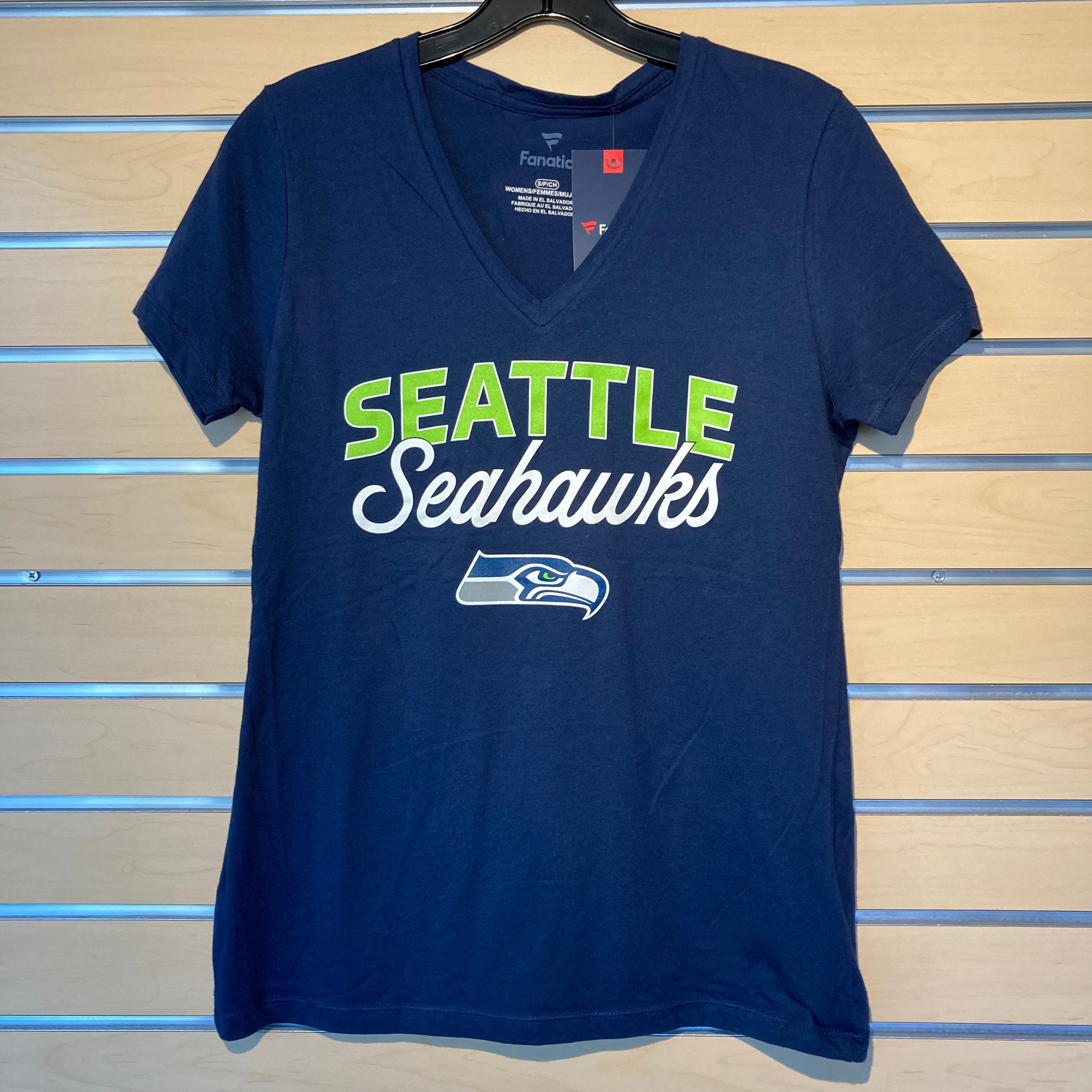 Women's Seahawks Navy Football V-Neck Tee – Gameday Sports Shop