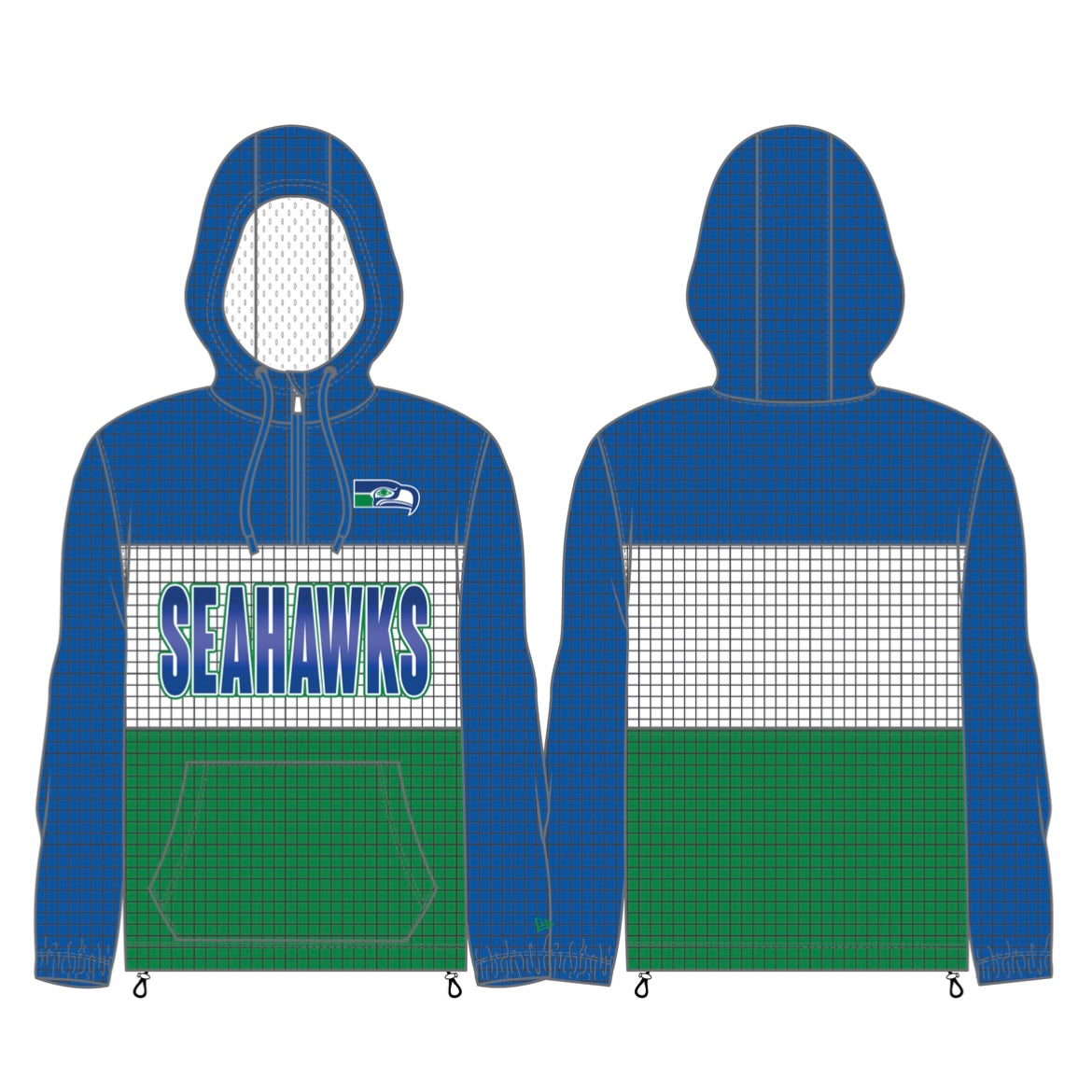 Seahawks Retro DryTek 1/4 Zip Hooded Jacket