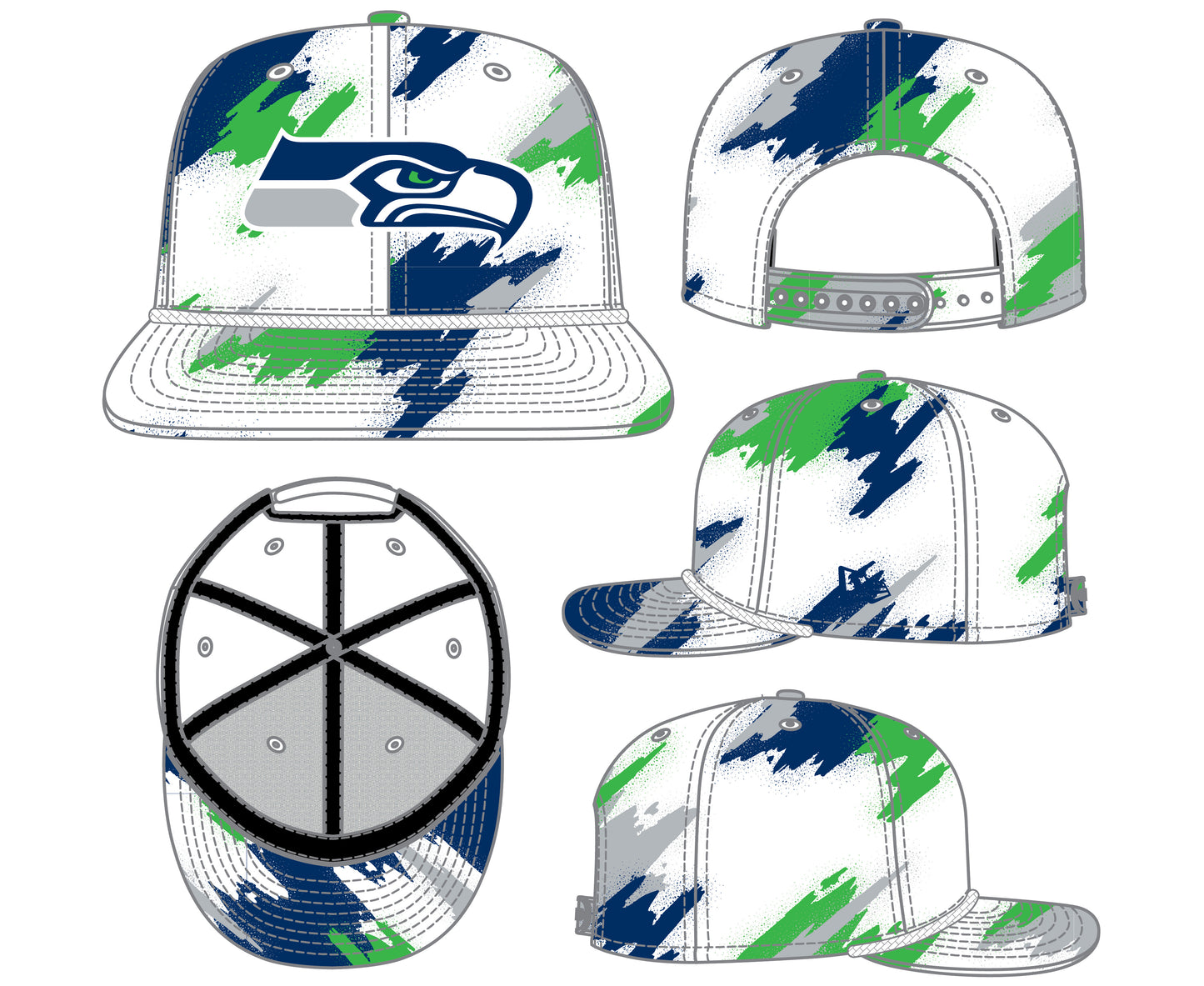 Seahawks Paint 9Fifty Snapback Hat
