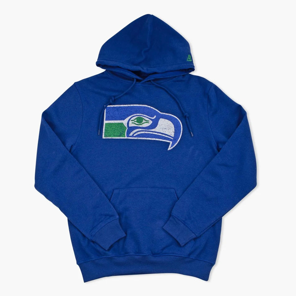 Youth Seahawks Retro Logo Royal Blue Hooded Sweatshirt