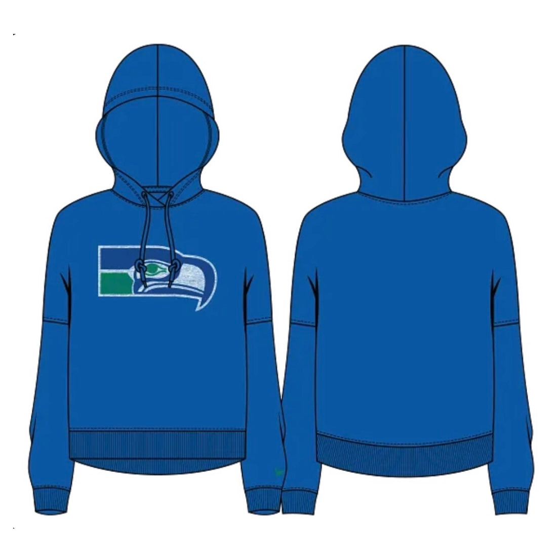Women’s Seahawks Retro Logo Royal Blue Hooded Sweatshirt