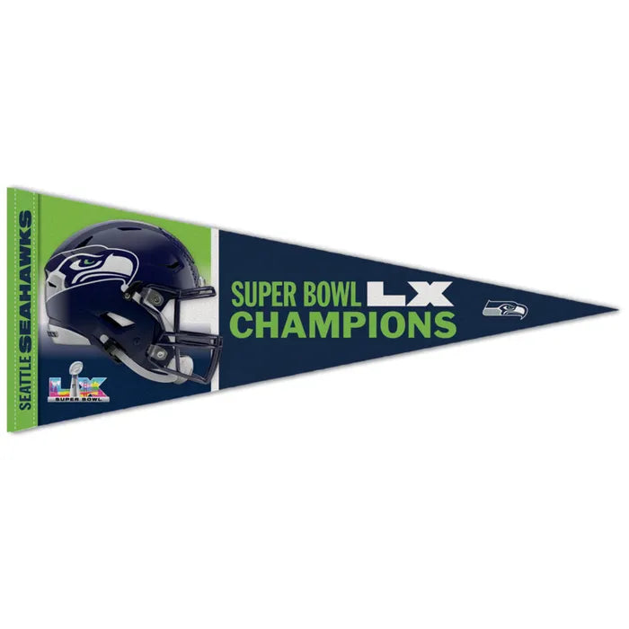 Seahawks Super Bowl LX Champions Premium Quality Pennant