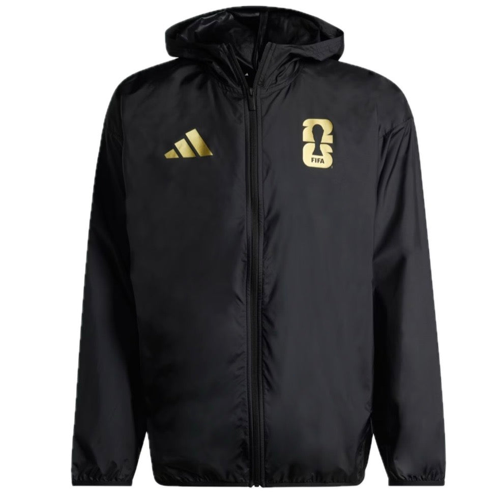 FIFA World Cup 2026 Gold Logo Full Zip Hooded Black Jacket