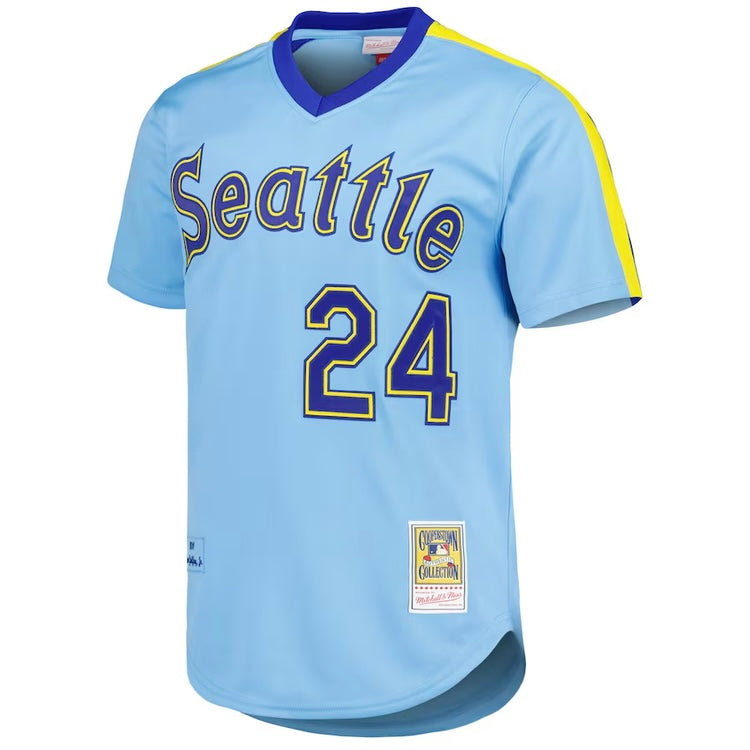 Mariners Griffey 24 Authentic Retro Light Blue Jersey