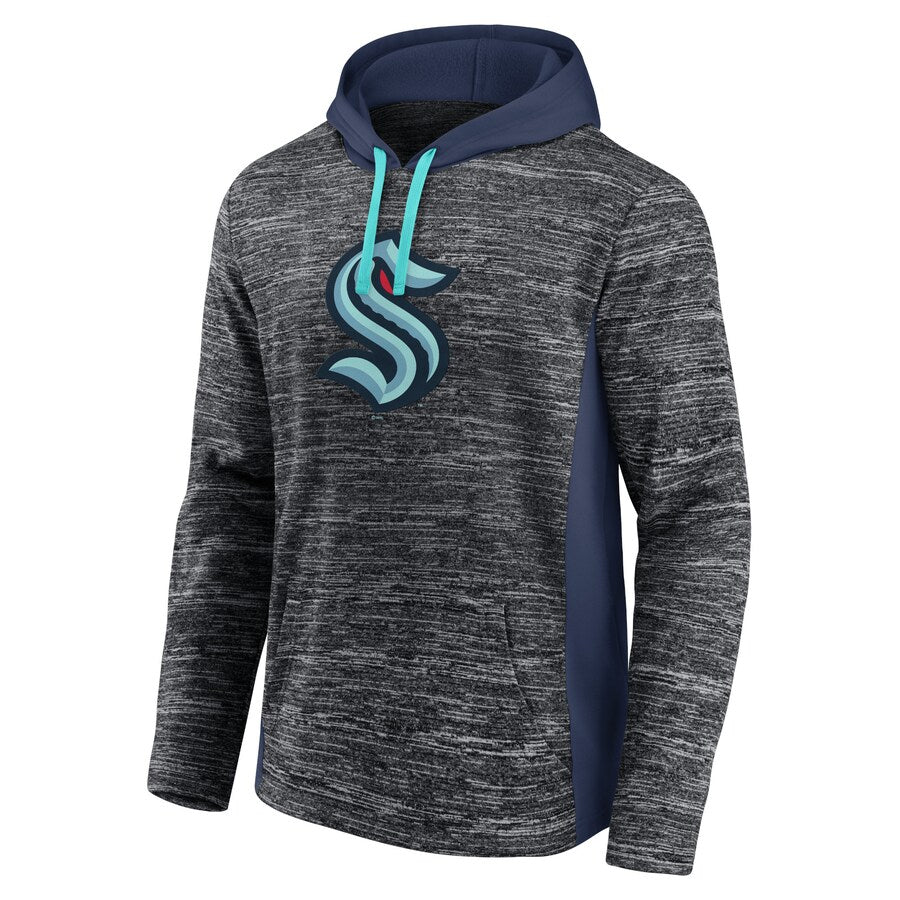 Kraken Charcoal/Deep Sea Blue Dry-Fit Fleece Pullover Hooded Sweatshirt