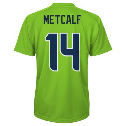 Youth Seahawks DK Metcalf 14 Lime Jersey Tee