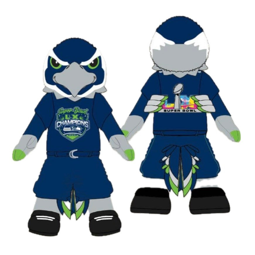 Seahawks Super Bowl LX Champions Blitz Mascot Plush