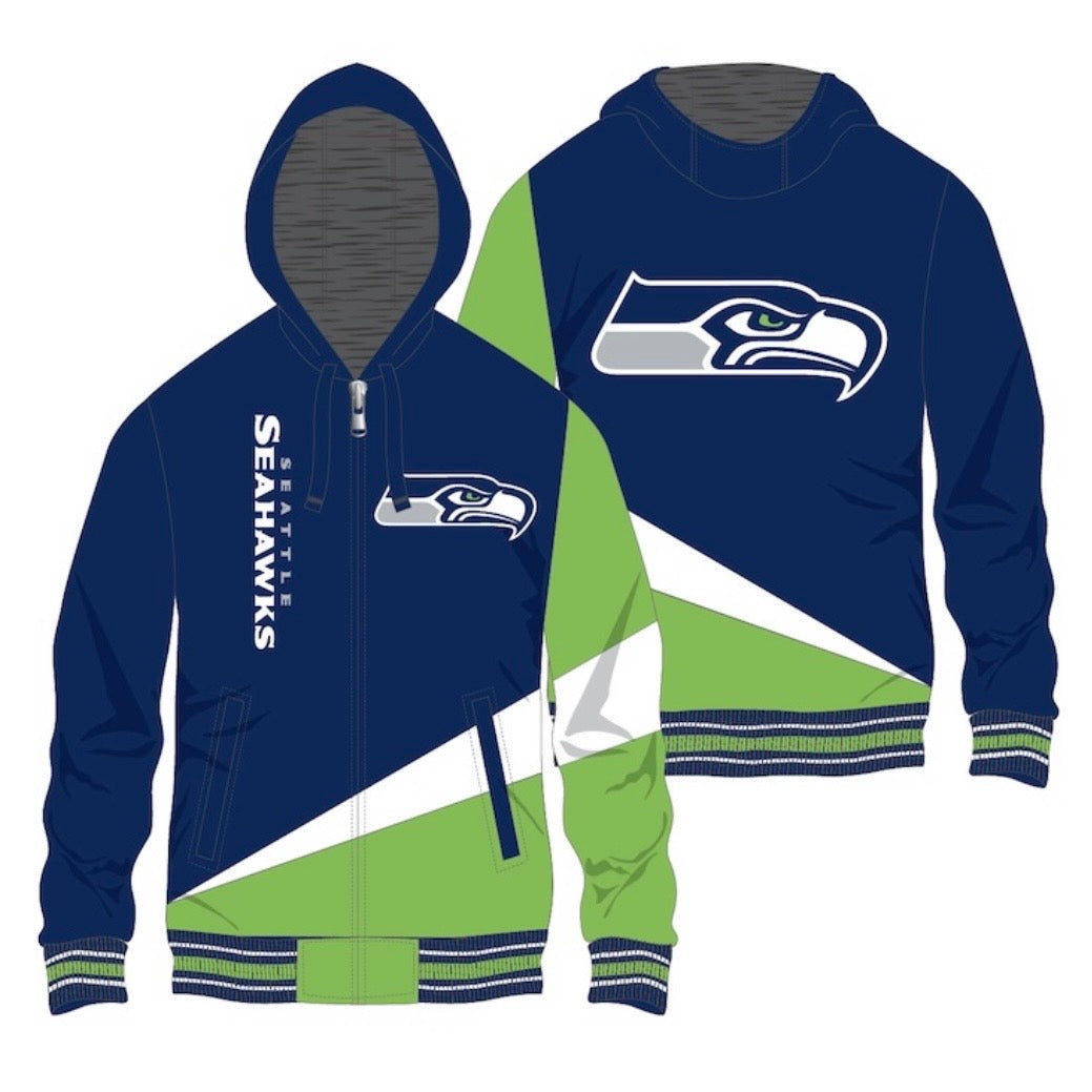 Seahawks Color Wave Full Zip Hooded Jacket
