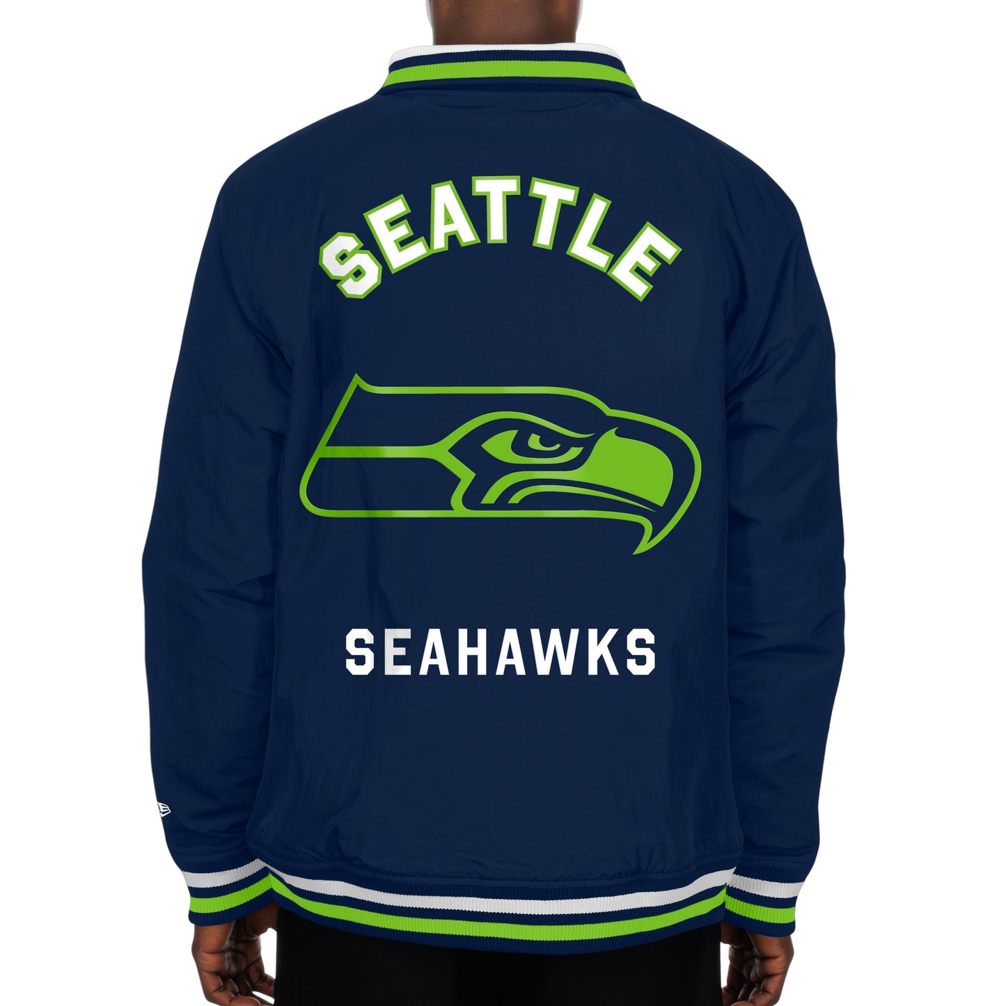 Seahawks Navy Warmup Full Zip Jacket