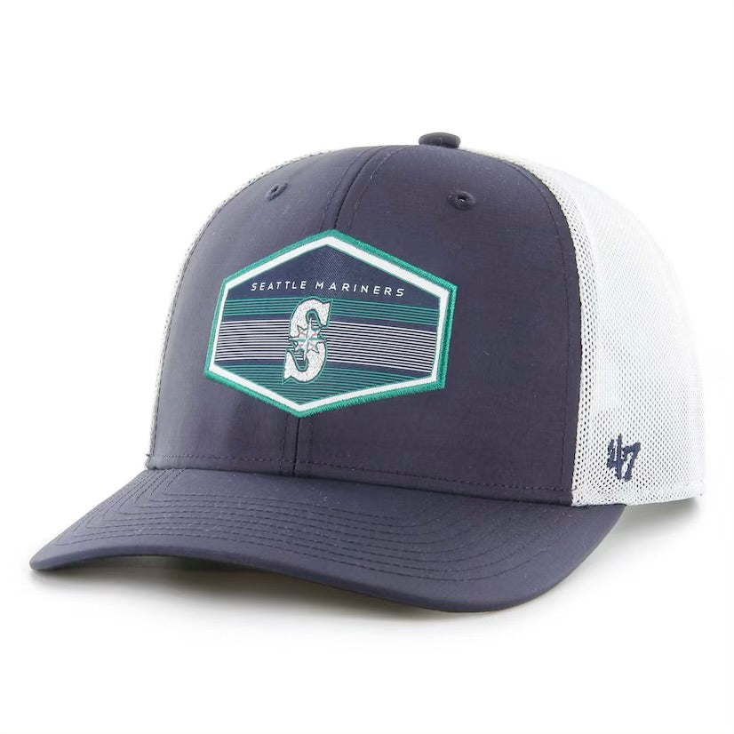 Mariners Navy White Premium Snapback Trucker Hat