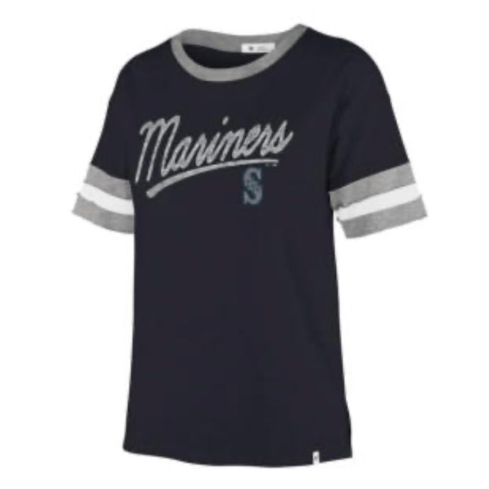 Women's Mariners Navy Stripe Tee