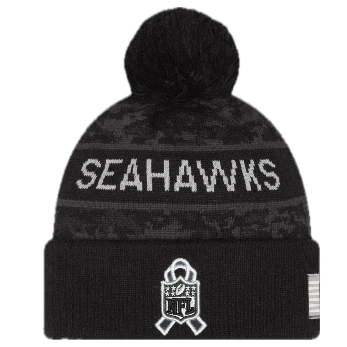 Seahawks 2026 Retro Salute To Service Cuffed Knit Pom Beanie