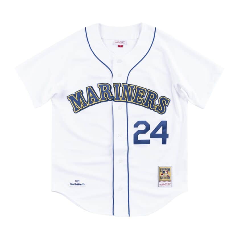 Mariners Griffey 24 Authentic White Jersey