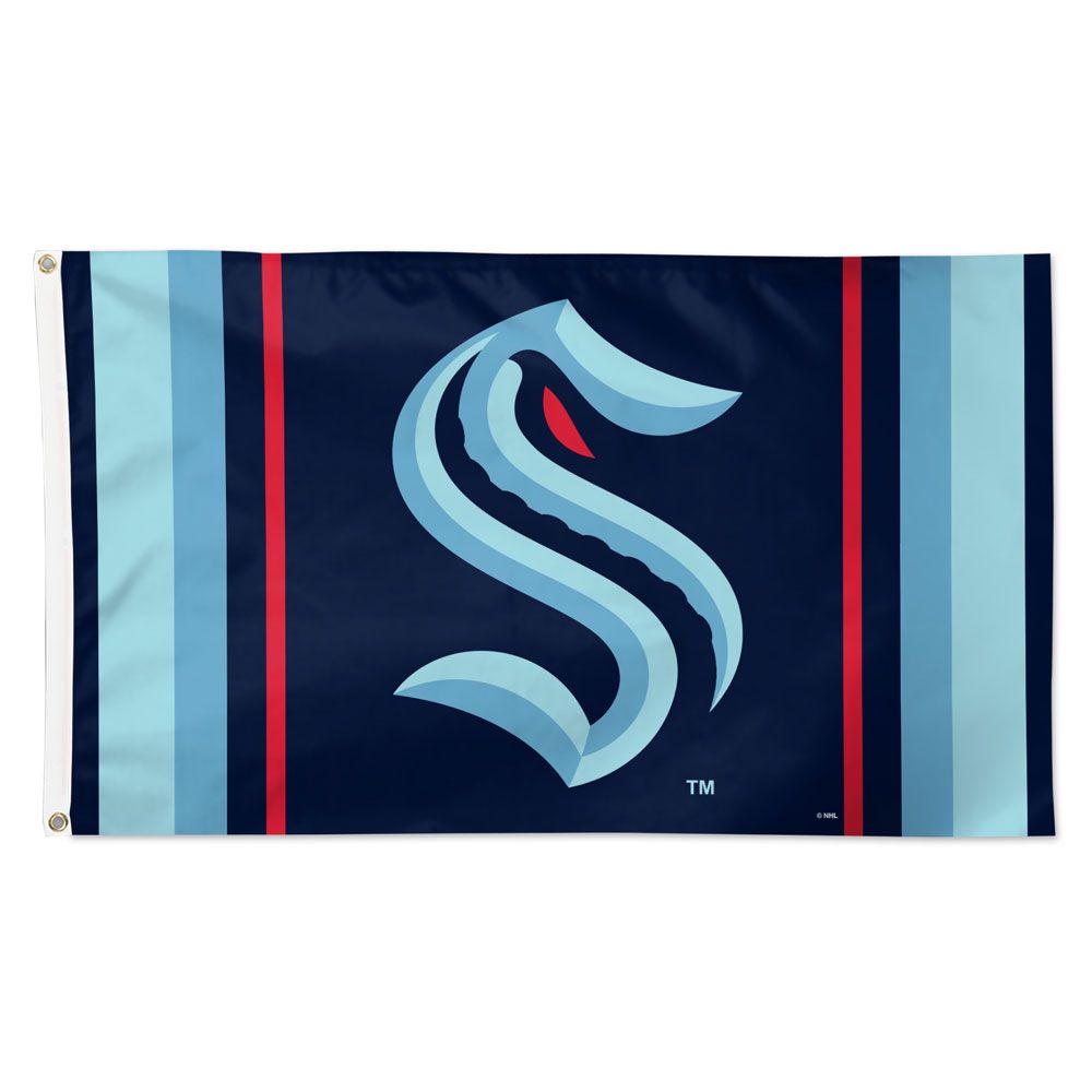 Kraken Primary Vertical Stripe Deluxe 3x5 Flag