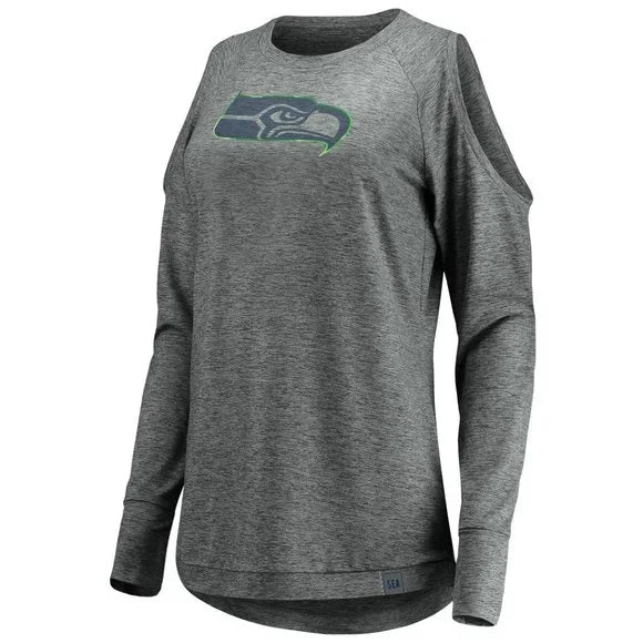 Women's Seahawks Team Ambition Shoulderless Dry-Fit Long Sleeve Tee