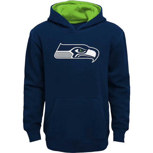 Youth Seahawks Navy Prime Time Pullover Hooded Sweatshirt