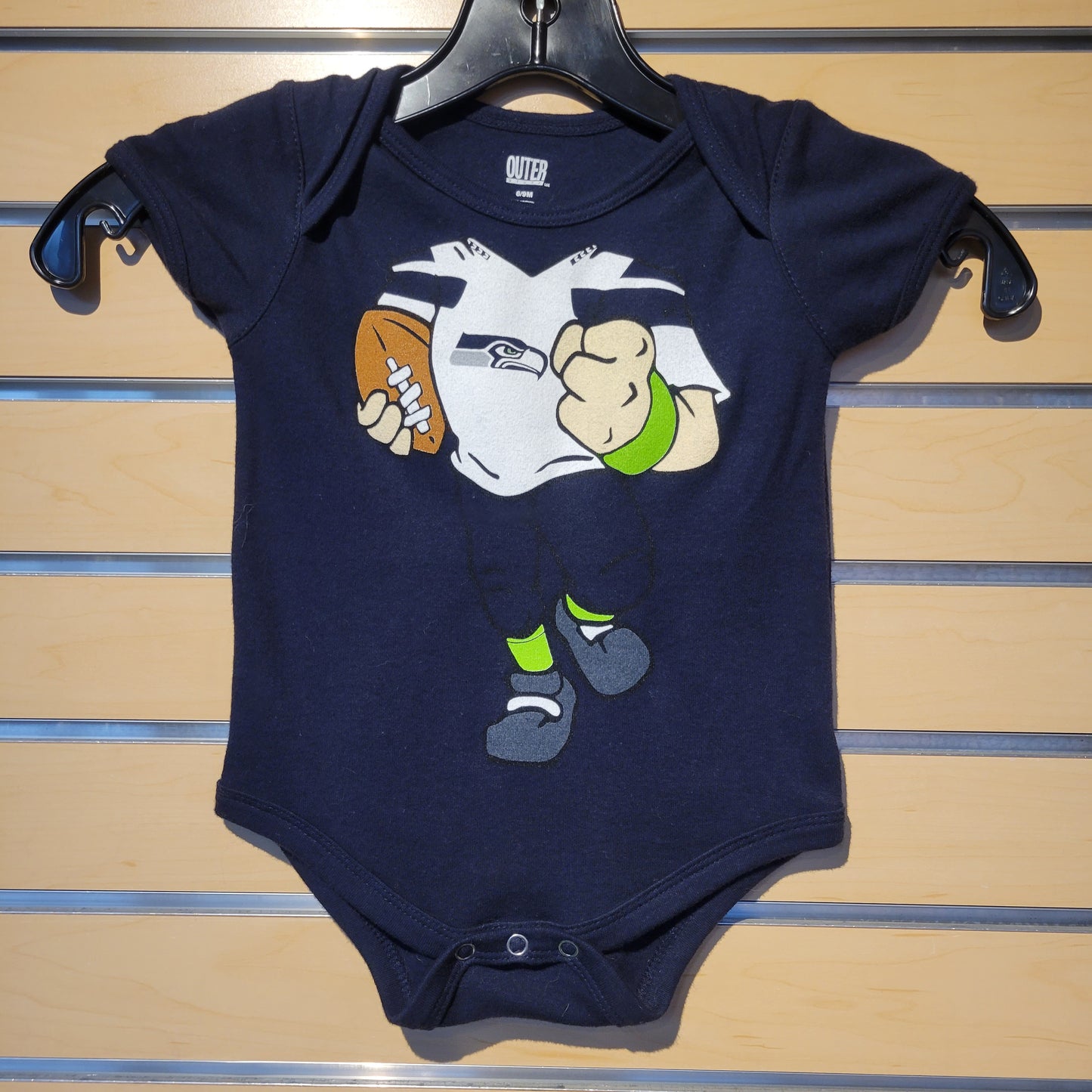 Infant Seahawks Navy Football Dreams Onesie