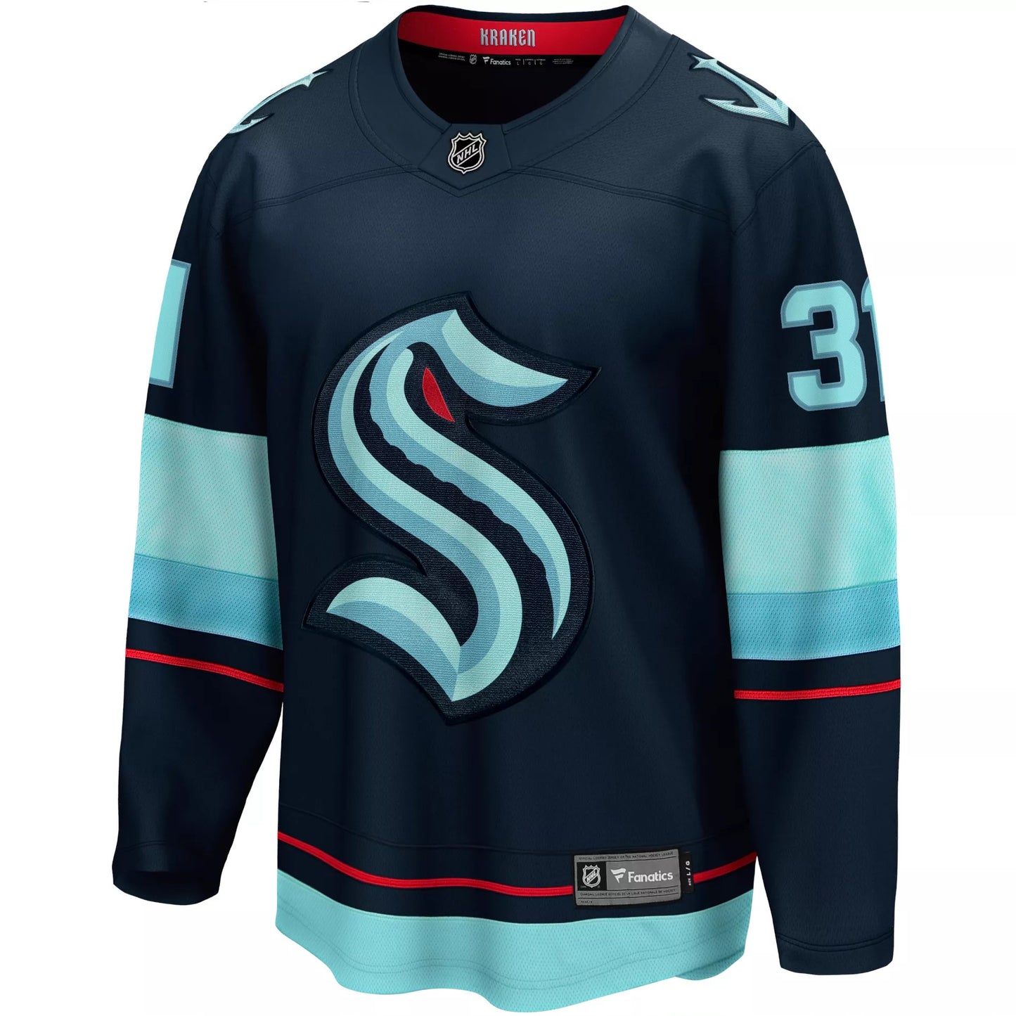 Kraken Philipp Grubauer 31 Home Breakaway Jersey - Deep Sea Blue