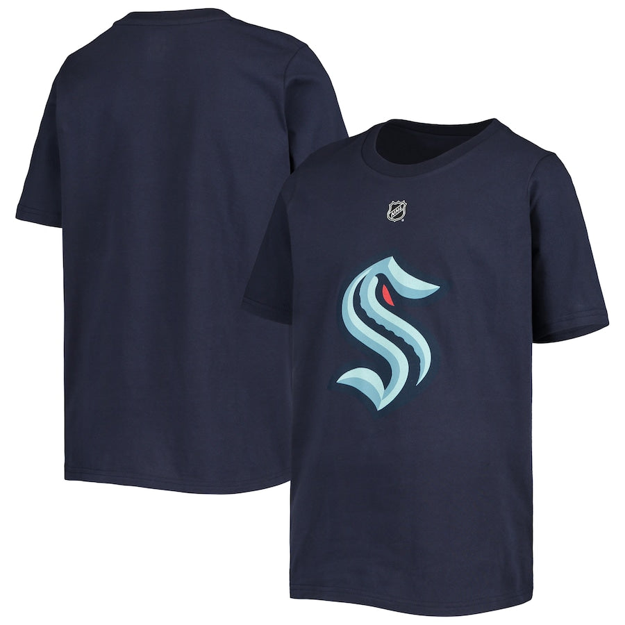 Youth Kraken Navy Primary Logo Shirt