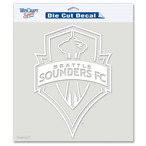 Sounders Perfect Cut White 8x8 Decal (Old Logo)