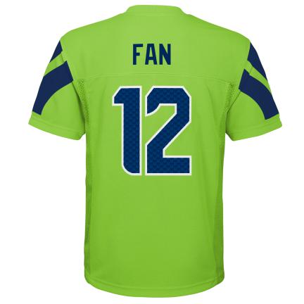 Youth Seahawks FAN 12 Lime Jersey