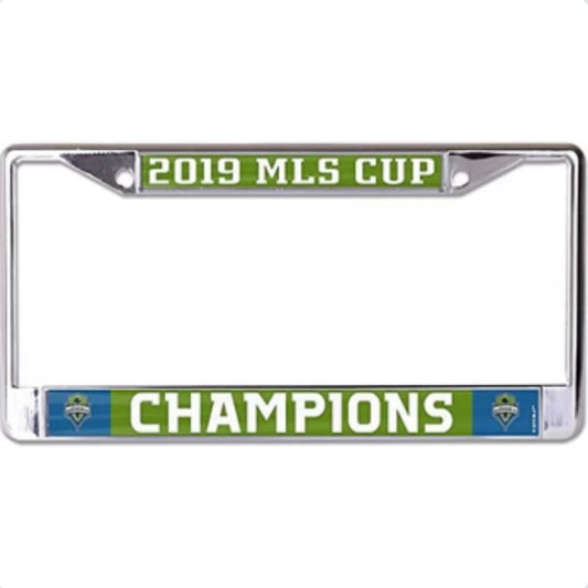 Sounders 2019 Champions Metal License Plate Frame