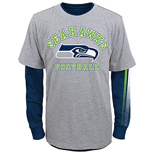Youth Seahawks Short Sleeve / Long Sleeve Combo 2-Pack Shirt Set