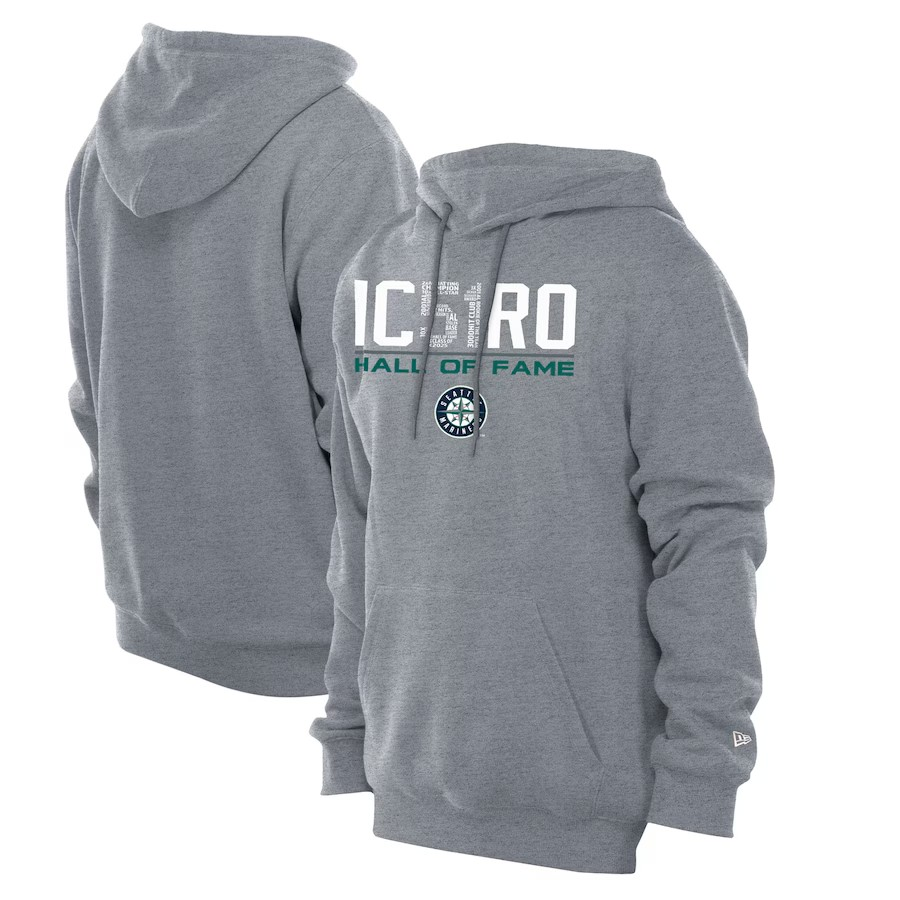 Mariners Ichiro Suzuki 2025 National Baseball Hall of Fame Graphic Hooded Sweatshirt - Heather Grey