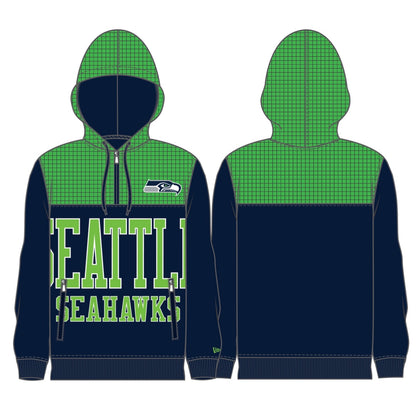 Seahawks DryTek Wordmark 1/4 Zip Hooded Sweatshirt