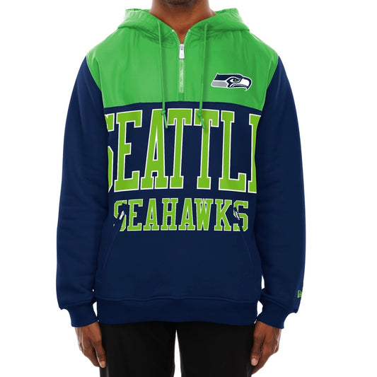 Seahawks DryTek Wordmark 1/4 Zip Hooded Sweatshirt