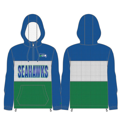 Seahawks Retro DryTek 1/4 Zip Hooded Jacket
