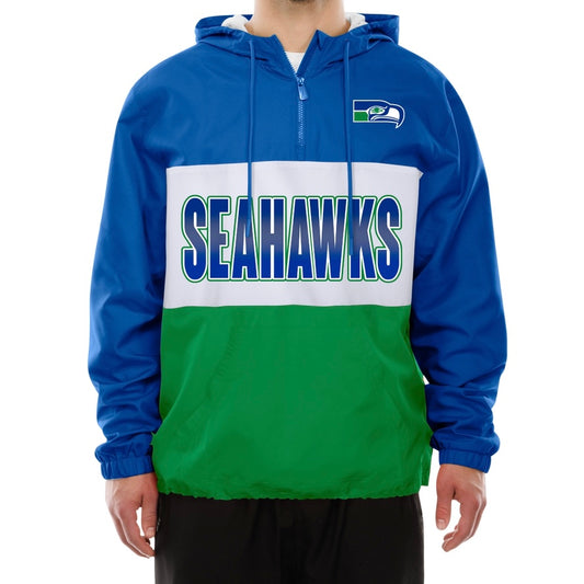 Seahawks Retro DryTek 1/4 Zip Hooded Jacket