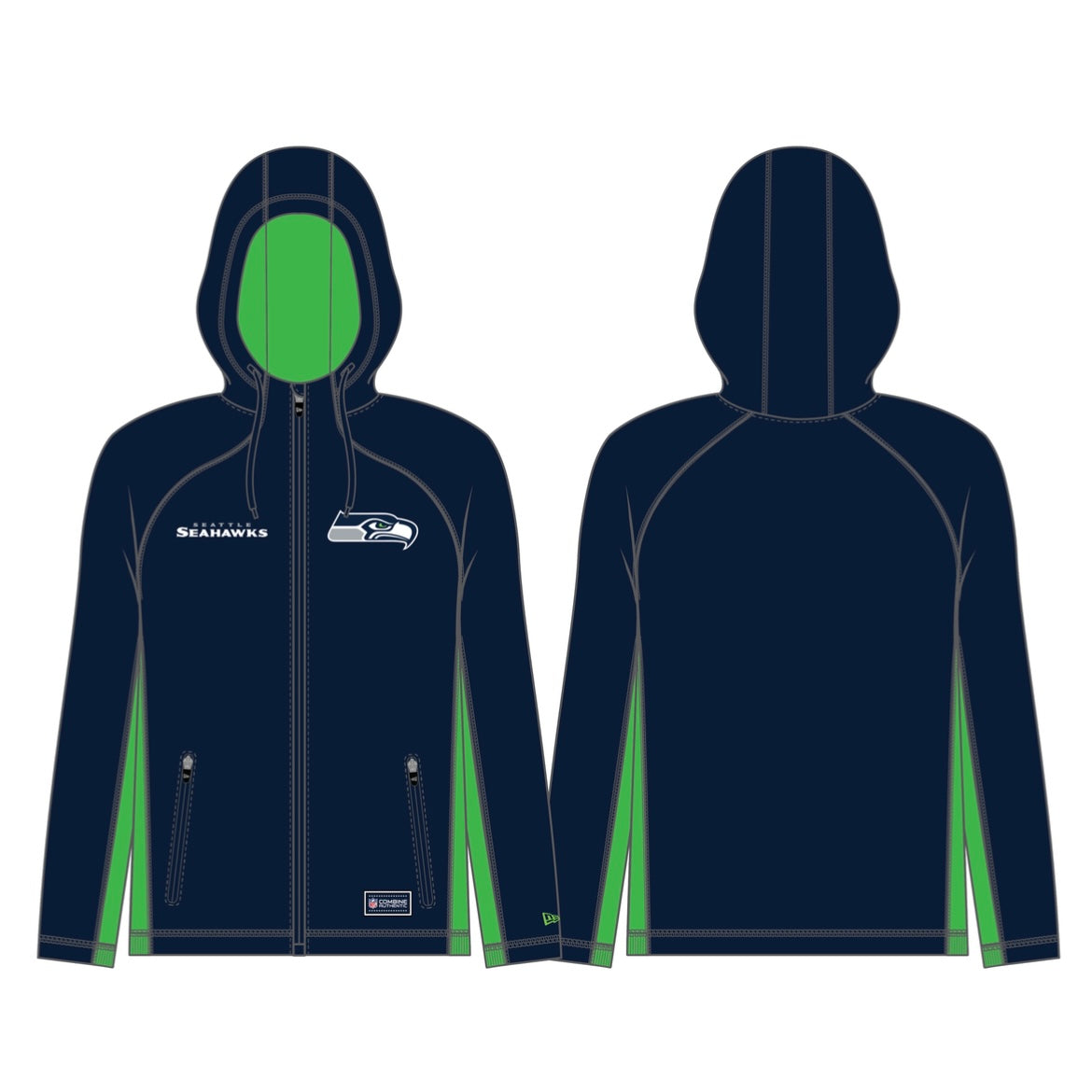 Seahawks Combine Full Zip Premium Hooded Sweatshirt