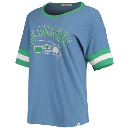 Women's Seahawks Retro Striped Historic Tee