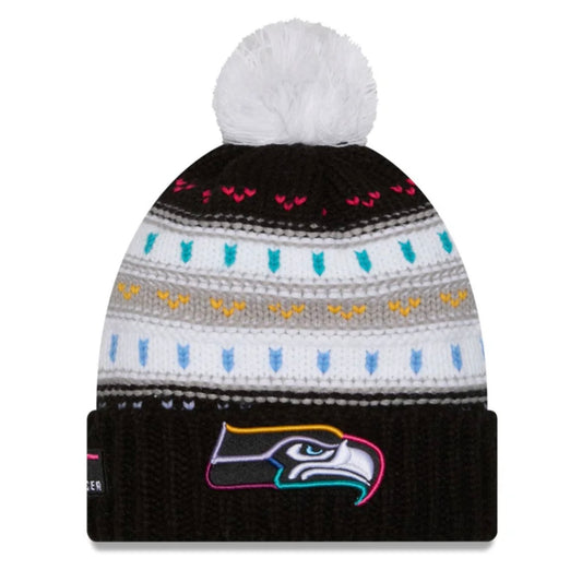 Women's Seahawks 2025 Crucial Catch Cuffed Knit Pom Beanie