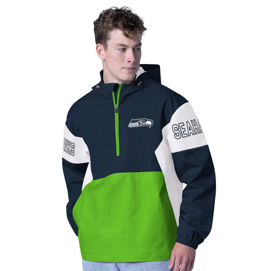 Seahawks Color Blast 1/4 Zip Hooded Jacket
