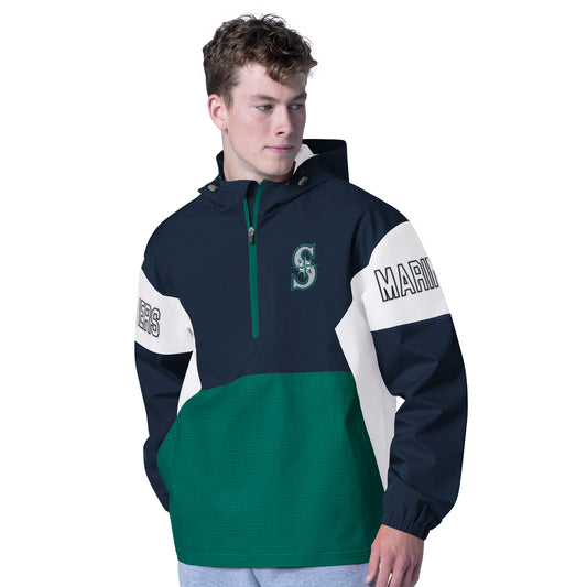 Mariners Color Blast 1/4 Zip Hooded Jacket