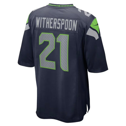 Seahawks WITHERSPOON 21 Navy Game Jersey