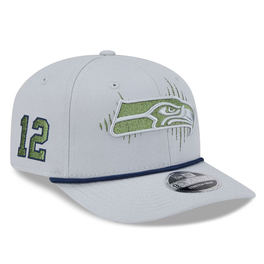 Seahawks 2025 Rivalries Sideline Wolf Gray Stretch-Snap Hat