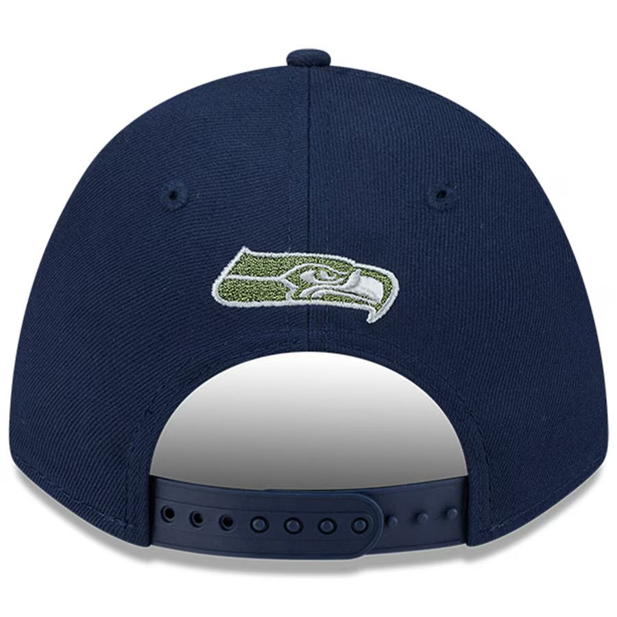 Seahawks 2025 Rivalries Sideline Wordmark Navy Snapback Hat