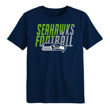 Kid's Seahawks Football Navy Tee