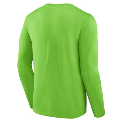 Seahawks Lime Long Sleeve Arch Logo Tee