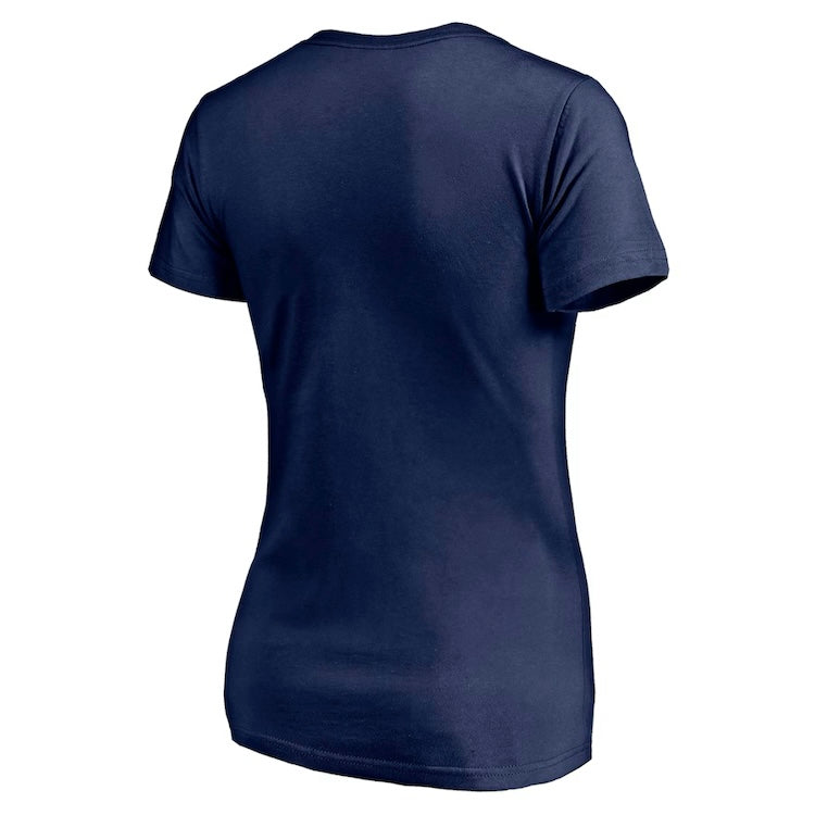 Women's Seahawks Navy Football V-Neck Tee