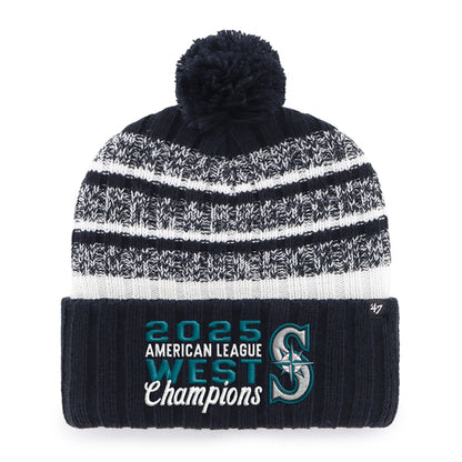 Mariners 2025 Division Champions Cuff Knit Pom Beanie