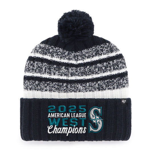 Mariners 2025 Division Champions Cuff Knit Pom Beanie