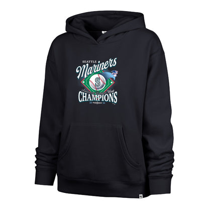 Women's Mariners 2025 Division Champions Official Navy Pullover Hooded Sweatshirt