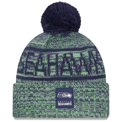 Seahawks 2025 Official Sideline Cuffed Knit Pom Beanie